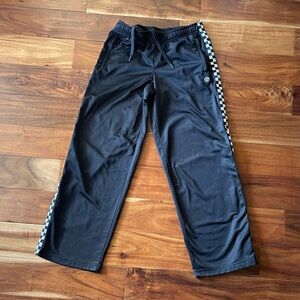 Vans Black Track Pants with Checkered Stripe